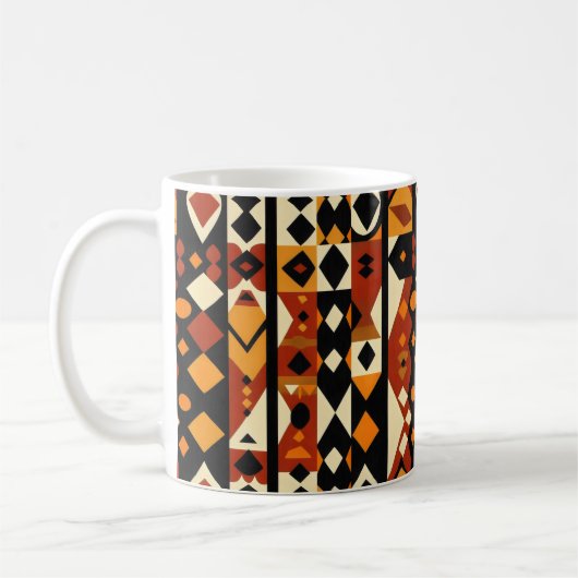 Abstraktes afrikanisches Muster Kaffeetasse (Links)