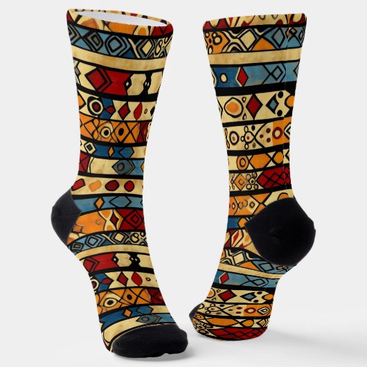 Abstraktes afrikanisches Muster Socken (Gewinkelt)