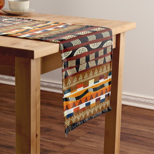 Abstraktes afrikanisches Stammes-   Muster Kurzer Tischläufer (Beispiel)