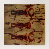 Abstraktes afrikanisches Stammesgebiet zeichnend Puzzle (Horizontal)