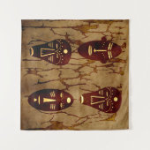 Abstraktes afrikanisches Stammesgebiet zeichnend Wandteppich (Vorderseite (Horizontal))