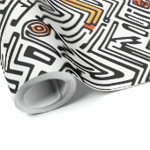 Abstraktes afrikanisches Stammesmuster Geschenkpapier (Rolleneckpunkt)