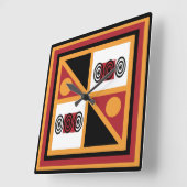 Abstraktes afrikanisches Stammesmuster Quadratische Wanduhr (Winkel)