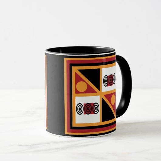 Abstraktes afrikanisches Stammesmuster Tasse (VorderseiteRechts)