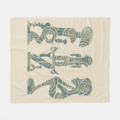 Abstraktes afrikanisches Stammesportrait Fleecedecke (Vorderseite (Horizontal))