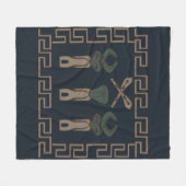 Abstraktes afrikanisches Stammesportrait Fleecedecke (Vorderseite (Horizontal))