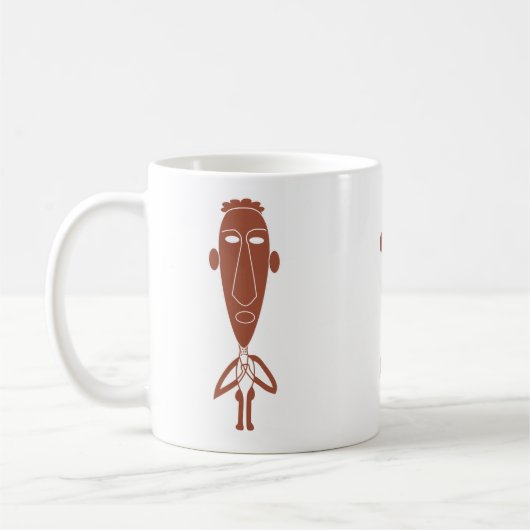 Abstraktes afrikanisches Stammesportrait Kaffeetasse (Links)