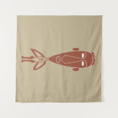 Abstraktes afrikanisches Stammesportrait Wandteppich (Vorderseite (Horizontal))