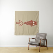 Abstraktes afrikanisches Stammesportrait Wandteppich (Beispiel (Horizontal))