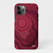 Abstraktes Agate-Muster für tiefe Rose mit Monogra Case-Mate iPhone Hülle (Rückseite)