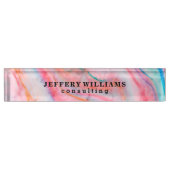 Abstraktes Agate Stone Muster Namensplakette (Vorderseite)