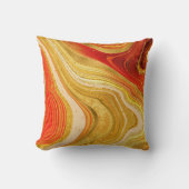 Abstraktes Agate V1 Hot Orange ID827 Throw Kissen (Vorderseite)