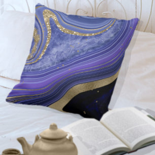 Abstraktes Agate V1 Mitternacht-ID827 Kissen