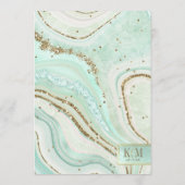 Abstraktes Agate Wedding Menu V1 Mint ID827 Menükarte (Rückseite)