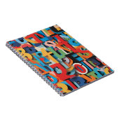 Abstraktes Alphabet-Notebook mit bunten Buchstaben Notizblock (Rechte Seite)