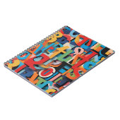 Abstraktes Alphabet-Notebook mit bunten Buchstaben Notizblock (Linke Seite)