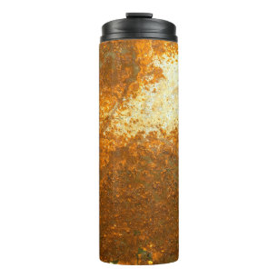 Abstraktes, altes, antikes Rostgrundstück, b Thermosbecher