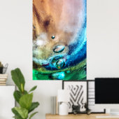 Abstraktes altes Glas Poster (Heimbüro)
