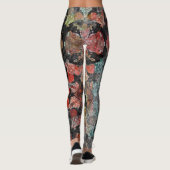 Abstraktes altes Retro-Vintages Grunge-Dekor Leggings (Rückseite)