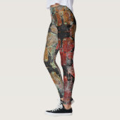 Abstraktes altes Retro-Vintages Grunge-Dekor Leggings (Links)