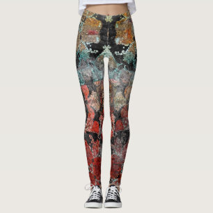 Abstraktes altes Retro-Vintages Grunge-Dekor Leggings