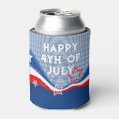 Abstraktes amerikanisches Fahnendesign patriotisch Dosenkühler (Kanne Vorderseite)