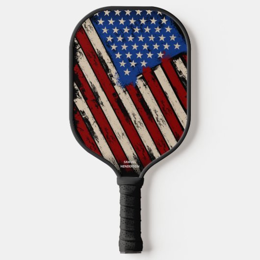 Abstraktes amerikanisches Flag, benutzerdefinierte Pickleball Schläger (Vorderseite)