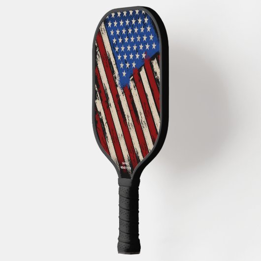 Abstraktes amerikanisches Flag, benutzerdefinierte Pickleball Schläger (Links)