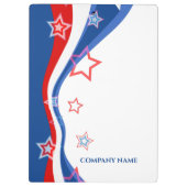 Abstraktes amerikanisches Flagdesign Klemmbrett (Rückseite)