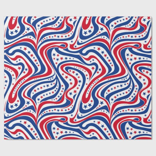 Abstraktes amerikanisches Flaggenpattern Geschenkpapier (Flach)