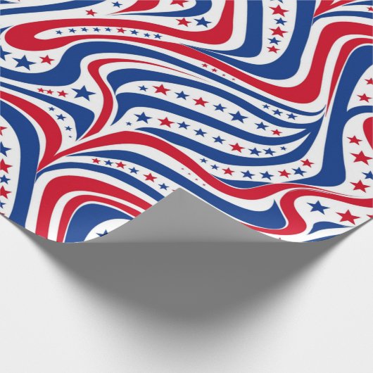 Abstraktes amerikanisches Flaggenpattern Geschenkpapier (Ecke)