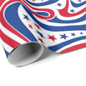 Abstraktes amerikanisches Flaggenpattern Geschenkpapier (Rolleneckpunkt)