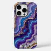 Abstraktes Amethyst und Gold Case-Mate iPhone Hülle (Rückseite)