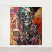 Abstraktes anatomisches Cyborg-Band Wandteppich (Vorderseite)