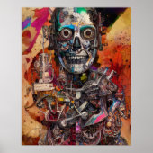 Abstraktes anatomisches Cyborg Poster (Vorne)