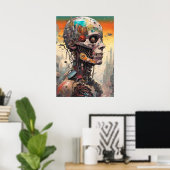 Abstraktes Anatomisches Cyborg Poster (Heimbüro)