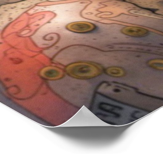 Abstraktes anatomisches Cyborg-Poster Poster (Ecke)