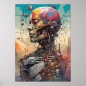 Abstraktes anatomisches Cyborg-Poster Poster (Vorne)