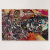 Abstraktes anatomisches Cyborg Puzzle (Horizontal)