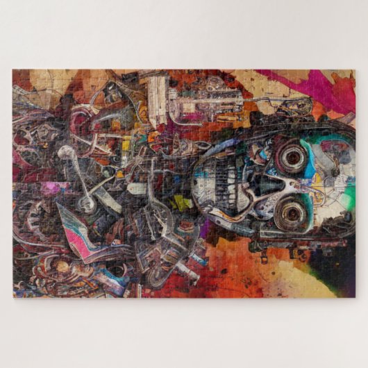 Abstraktes anatomisches Cyborg Puzzle (Horizontal)