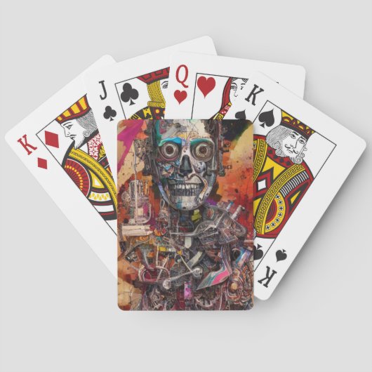 Abstraktes anatomisches Cyborg Spielkarten (Rückseite)