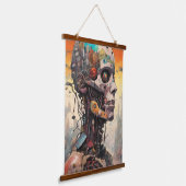 Abstraktes anatomisches Cyborg-Wandband Wandteppich Mit Holzrahmen (Gewinkelt)