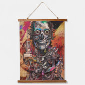 Abstraktes anatomisches Cyborg Wandteppich Mit Holzrahmen (Vorderseite 2)