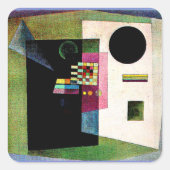 Abstraktes Anbringen von Kandinsky, Quadratischer Aufkleber (Vorderseite)