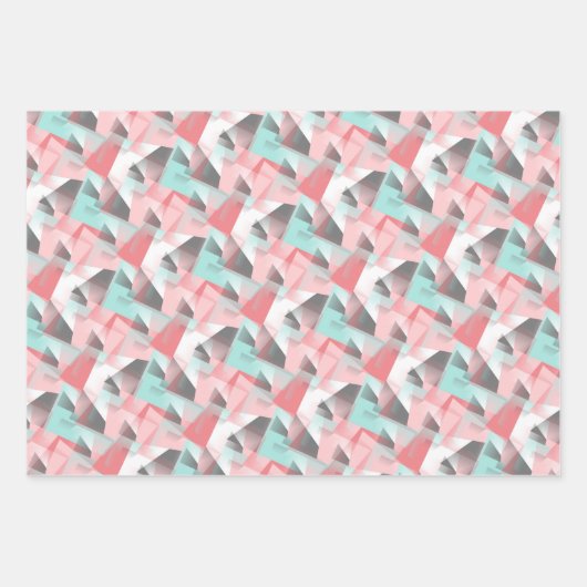 Abstraktes Angesagtes Modern geometrisches Mosaikk Geschenkpapier Set (Vorderseite 2)