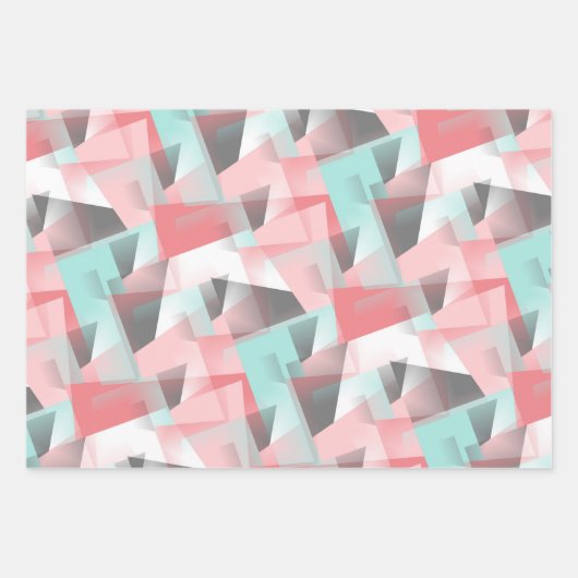 Abstraktes Angesagtes Modern geometrisches Mosaikk Geschenkpapier Set (Vorderseite)