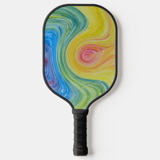 Abstraktes Anmalen des Regenbogens Pickleball Schläger (Vorderseite)