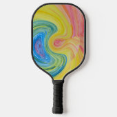 Abstraktes Anmalen des Regenbogens Pickleball Schläger (Rückseite)