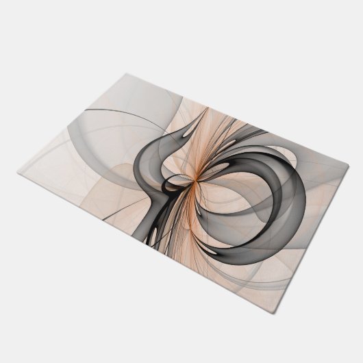 Abstraktes Anthracite Gran Siena Fraktal Art Fußmatte (Schrägansicht)