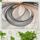 Abstraktes Anthracite Gran Siena Fraktal Art Geschirrtuch (Gefaltet)